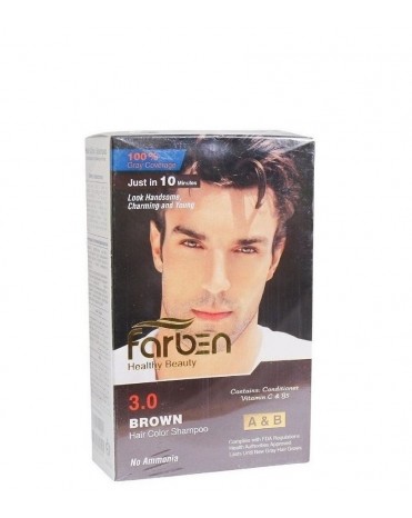 رنگ مو مردانه فاربن - قهوه ای متوسط- farben